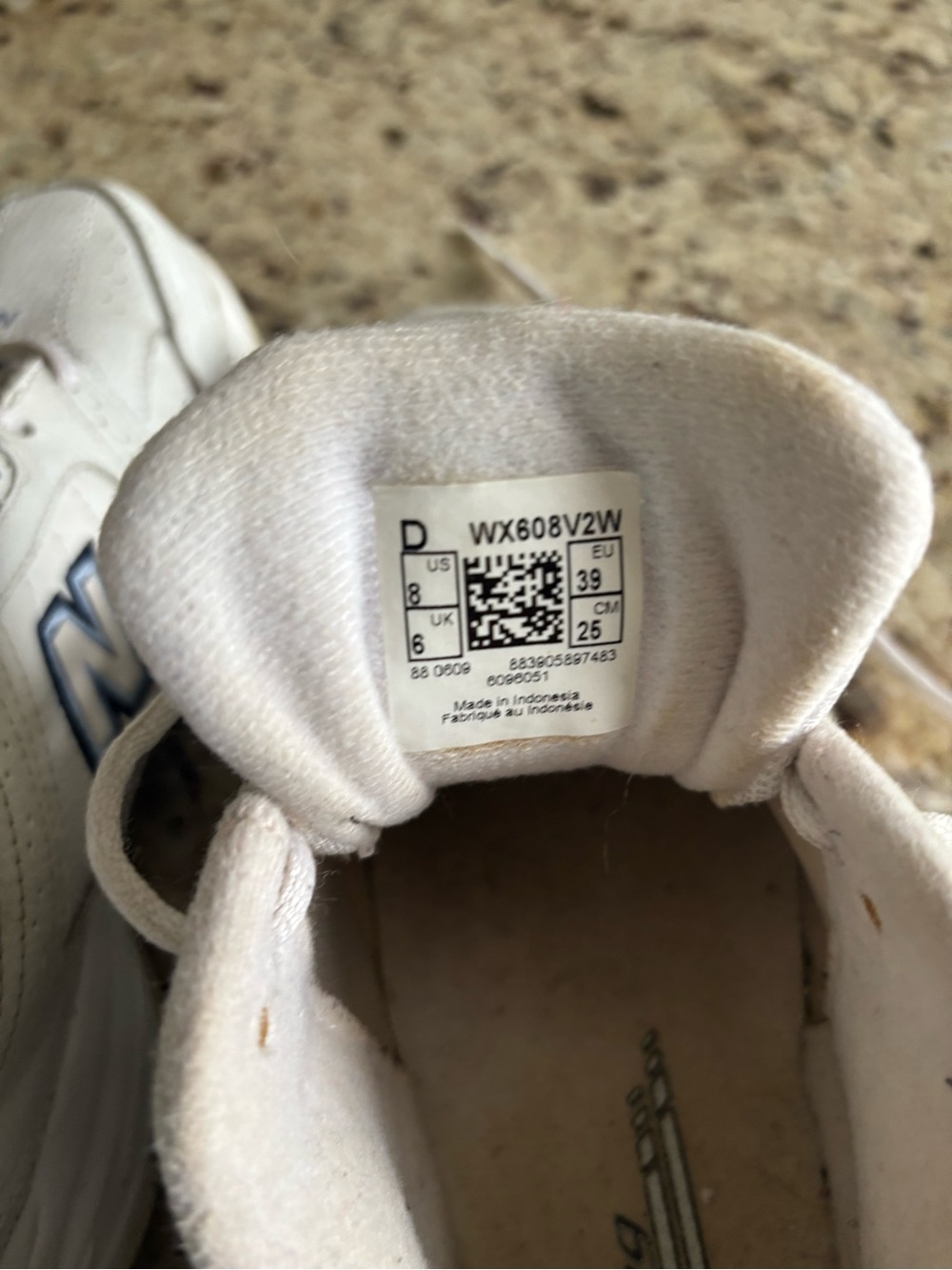 New Balance White and Navy Sneakers - Picture 5 of 5